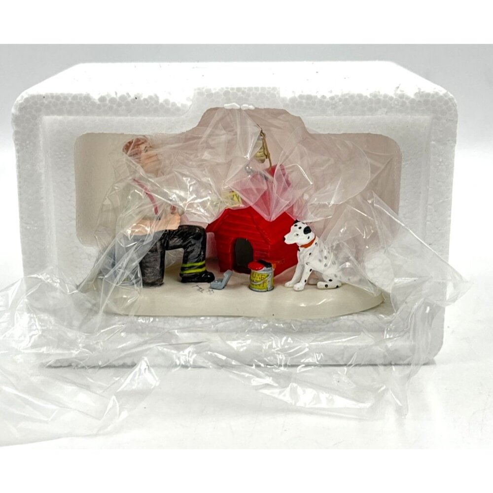 Department 56 Snow Village Sparky's New Doghouse Dalmatian Fire House No. 4 Xmas - Picture 7 of 9